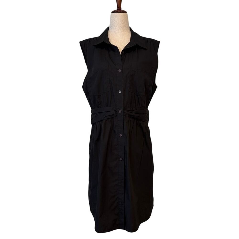 Derek Lam 10 Crosby Cora Sleeveless Shirt Dress, Black, Size Medium (Est)